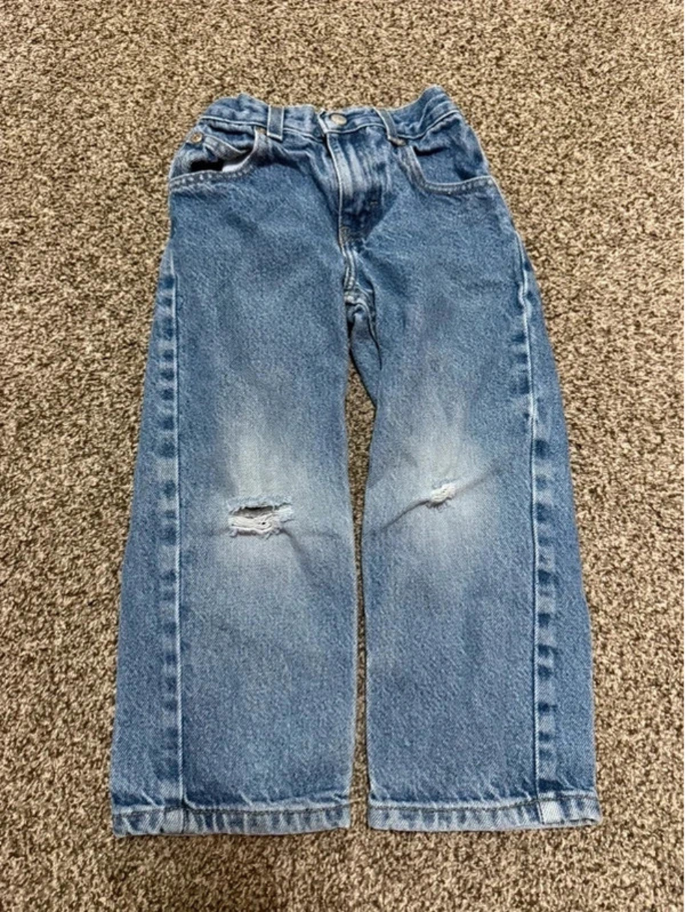 Vintage Canyon River Blues Kids Size 4 Regular Distressed Wide Leg Jeans Y2K